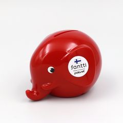 「Fantti」エレファントバンクS レッド 貯金箱