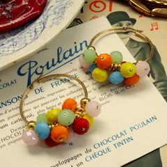 「グラスフルーツボンボンフープ」ピアス