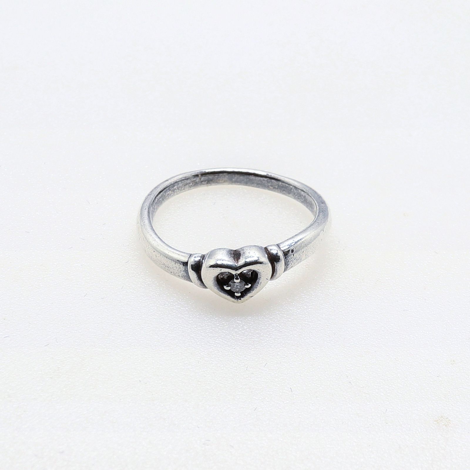 「ダイヤモンド0.02ctハート」リング フランス Courreges silver925