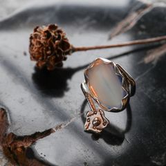 「Agate Flower Ring」リング