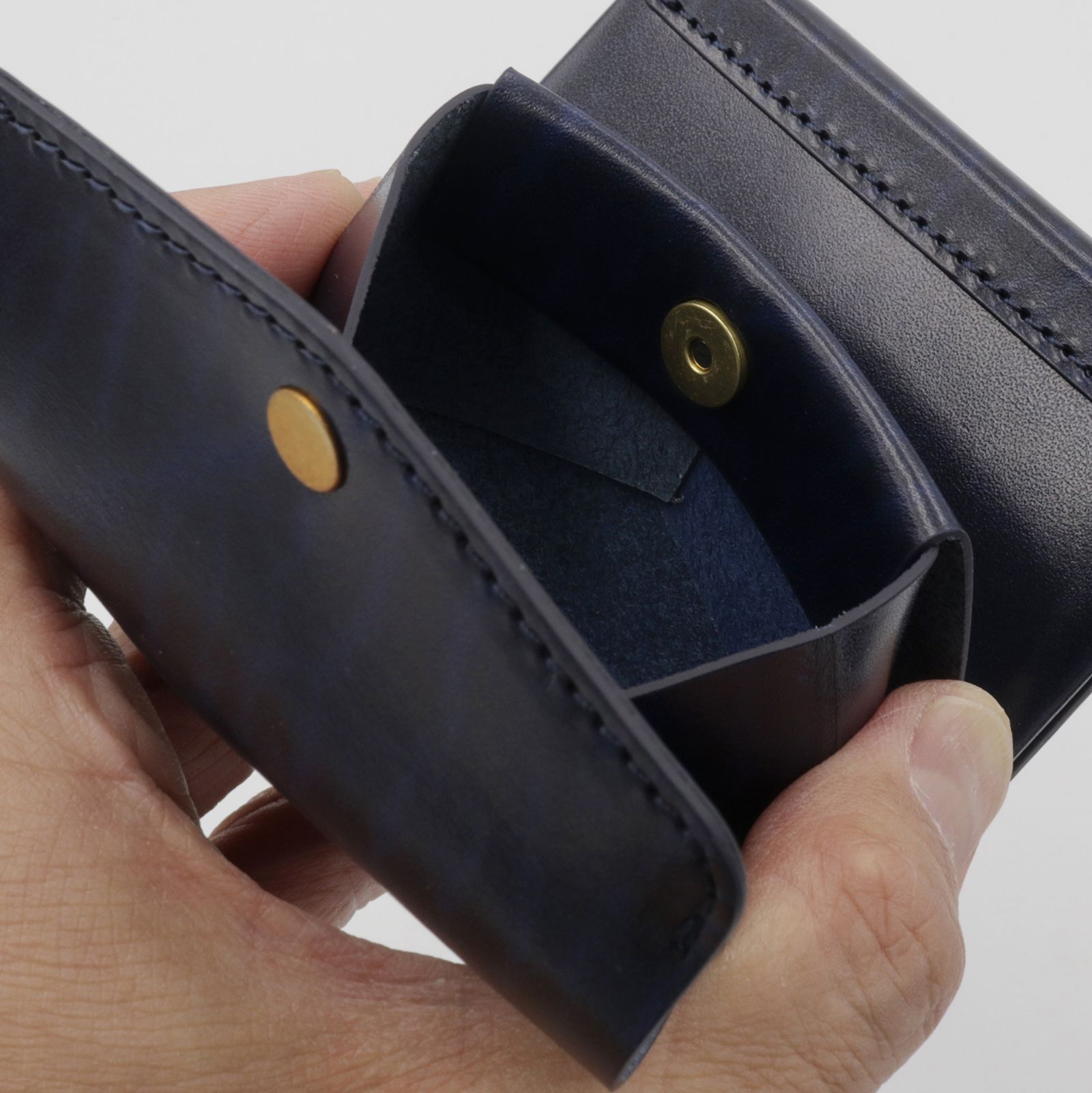 「三つ折りミニ財布PALUMO Rugato」blue