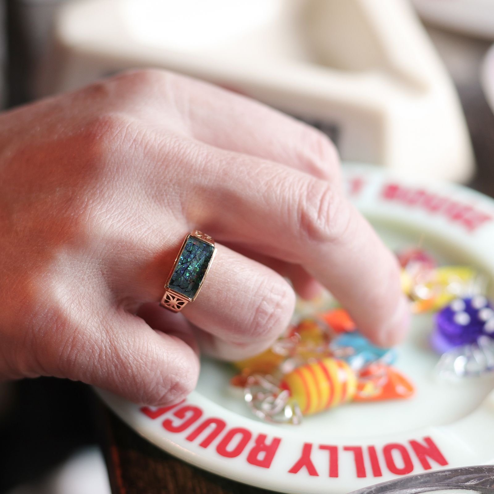 「モザイクオパール」リング ヨーロッパ