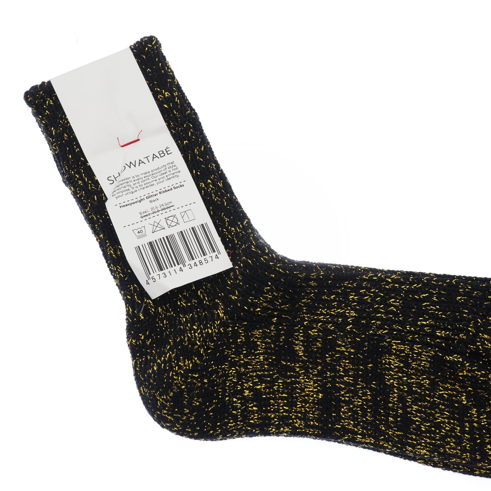 Heavyweight Glitter Ribbed Socks ブラック 靴下