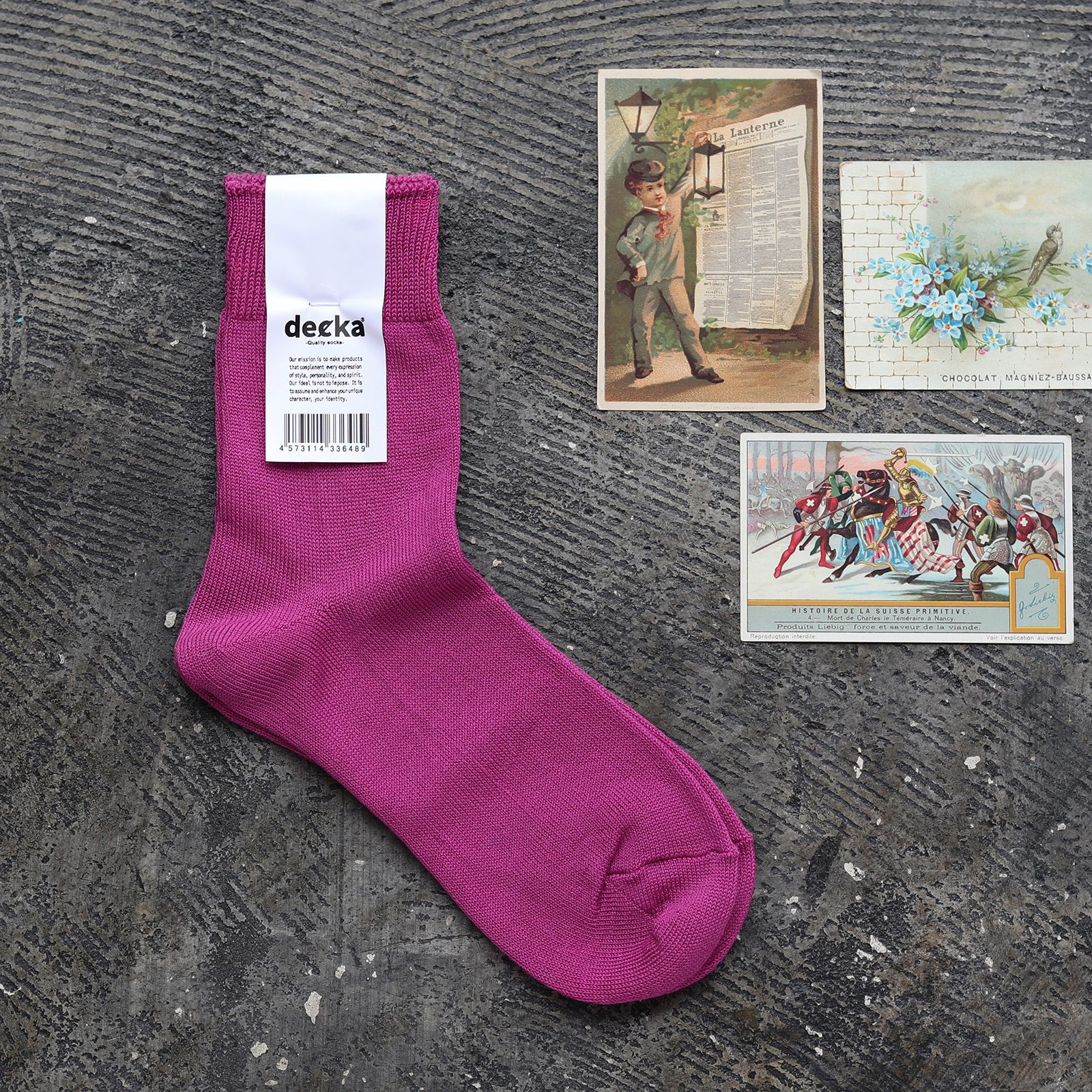 Mercerized Socks GIZA パープル 靴下
