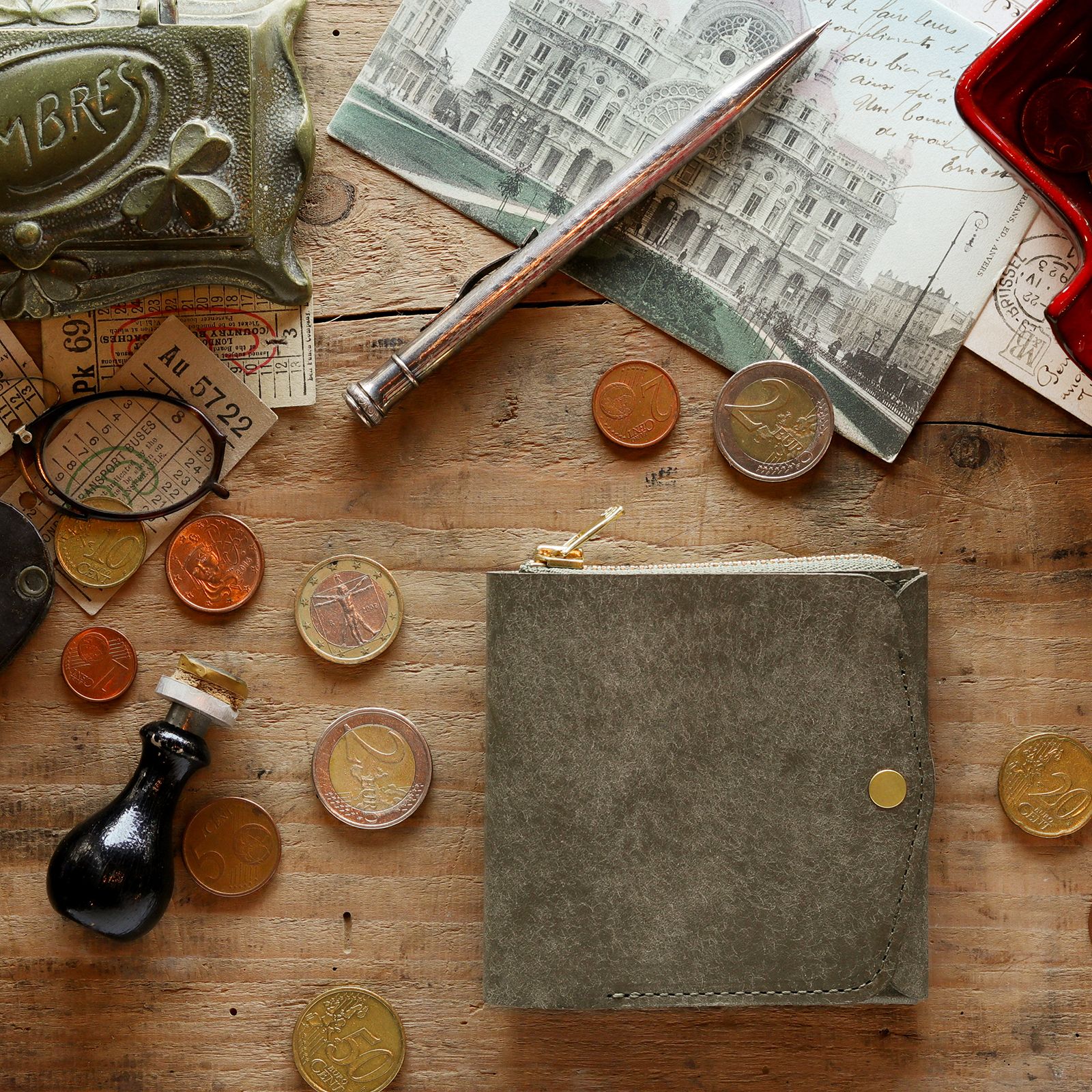 「小さく薄い財布SAKU ver.3 Pueblo」grigio