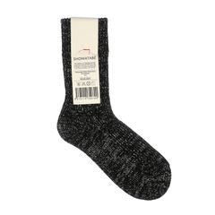 Heavyweight Glitter Ribbed Socks ブラック×シルバー 靴下