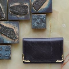 【Cramp】カードケース UKブライドルレザー 名刺入れ ネイビー