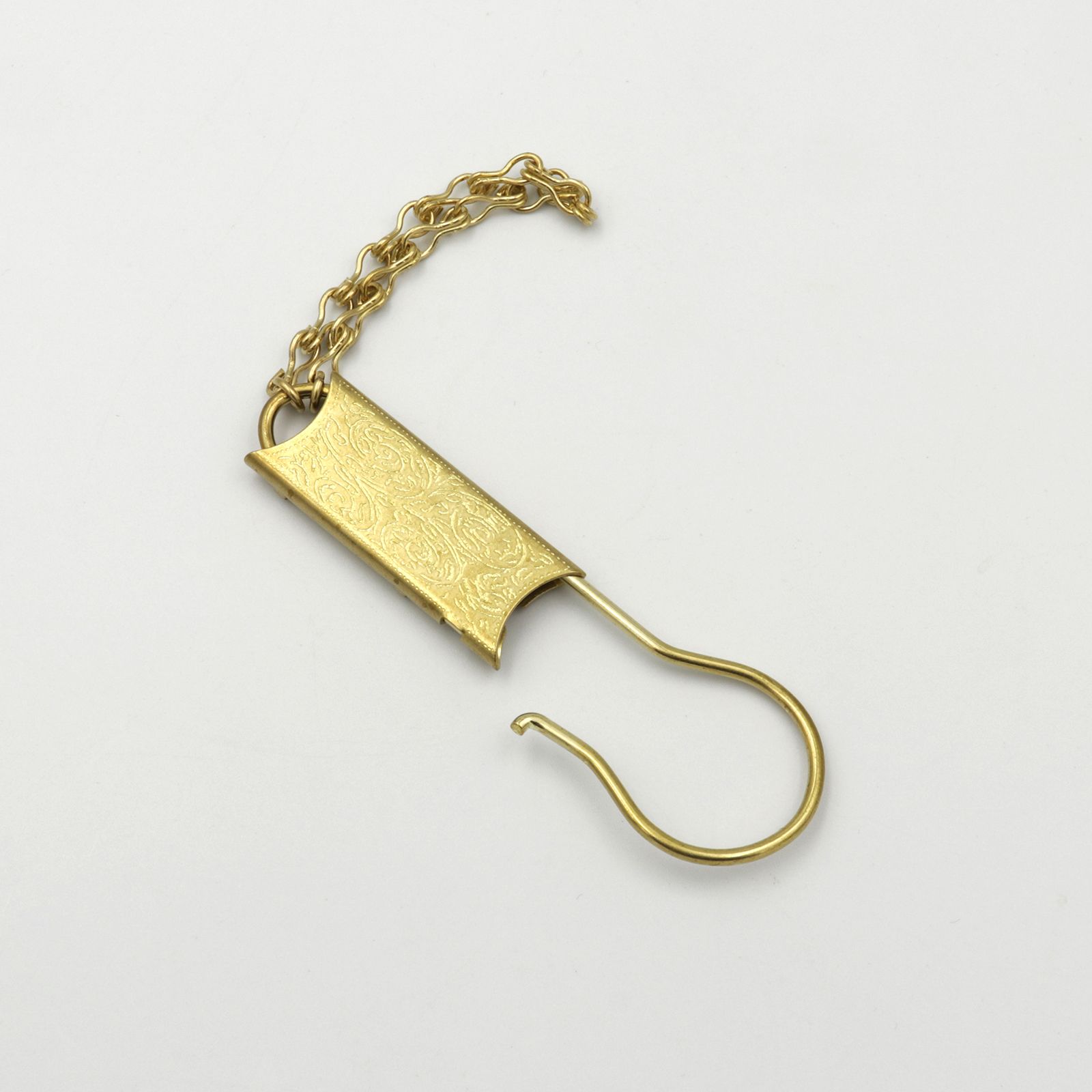 「gordon Pattern with Chain」キーリング ブラス