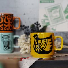 HORNSEA Mug "Chicken Family Yellow" Magpie x HORNSEA