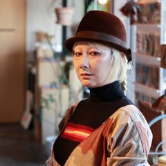 【送料無料対象外】サイドリボンハット ブラウン ベロア