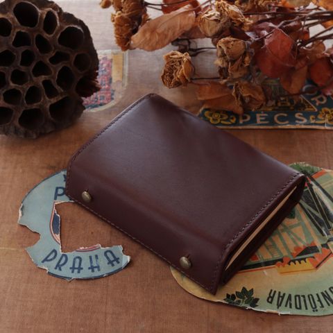 【送料無料対象外】「millefoglie II P25」ミニ財布（左利き） タバコ×ベージュ