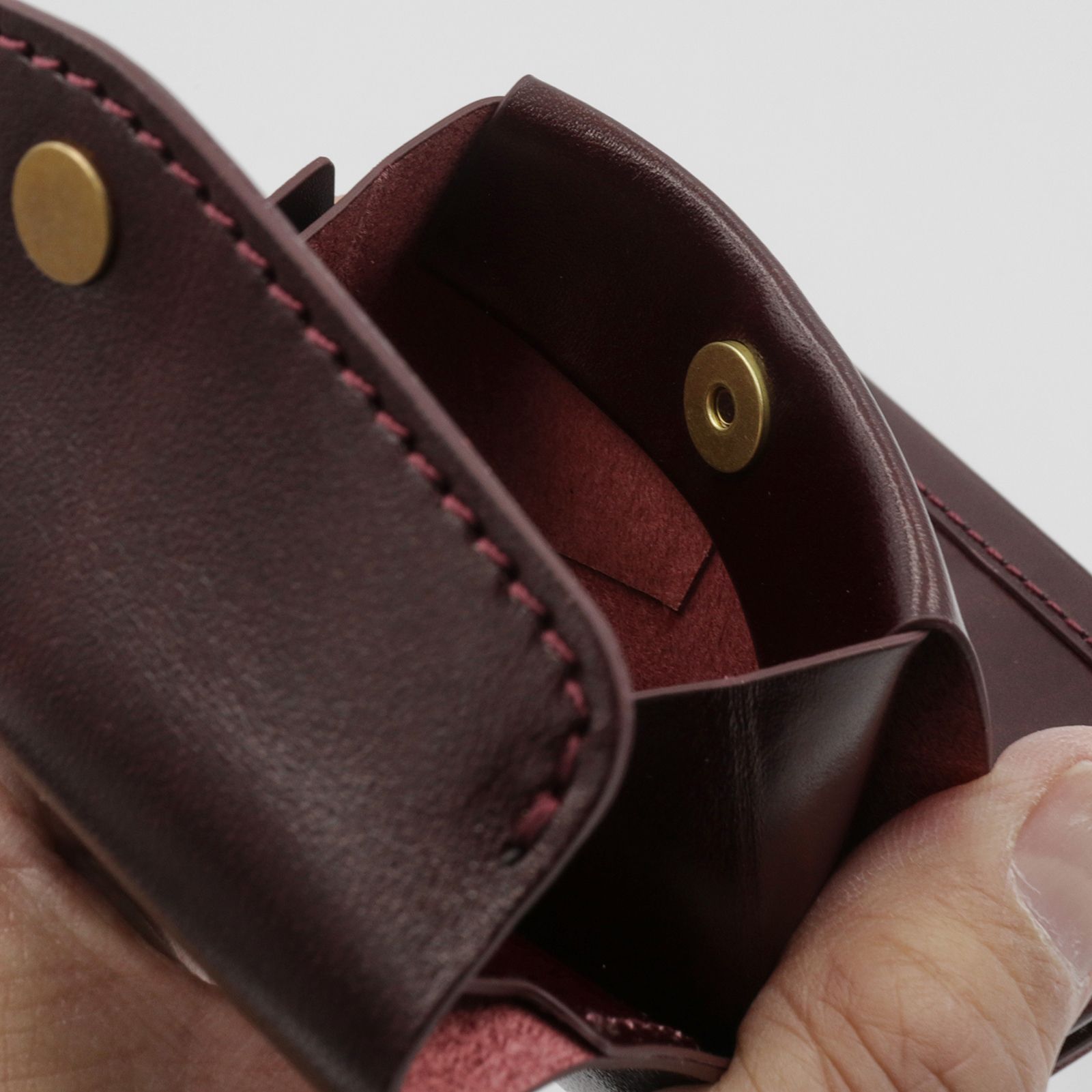 「三つ折りミニ財布PALUMO Rugato」wine