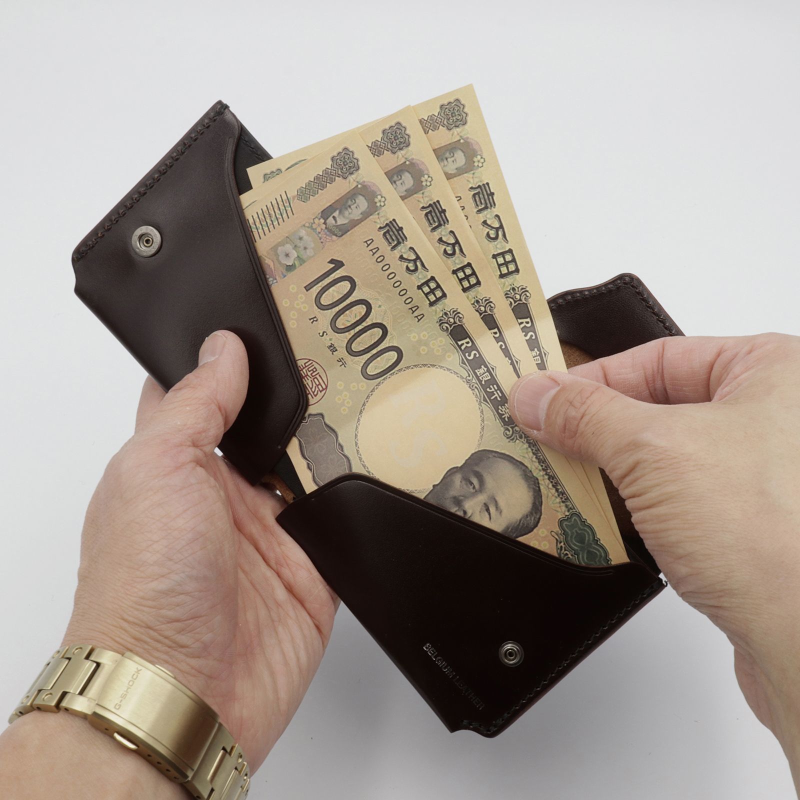 【Dual】ギャルソンコンパクトウォレット サドルプルアップ  チョコ