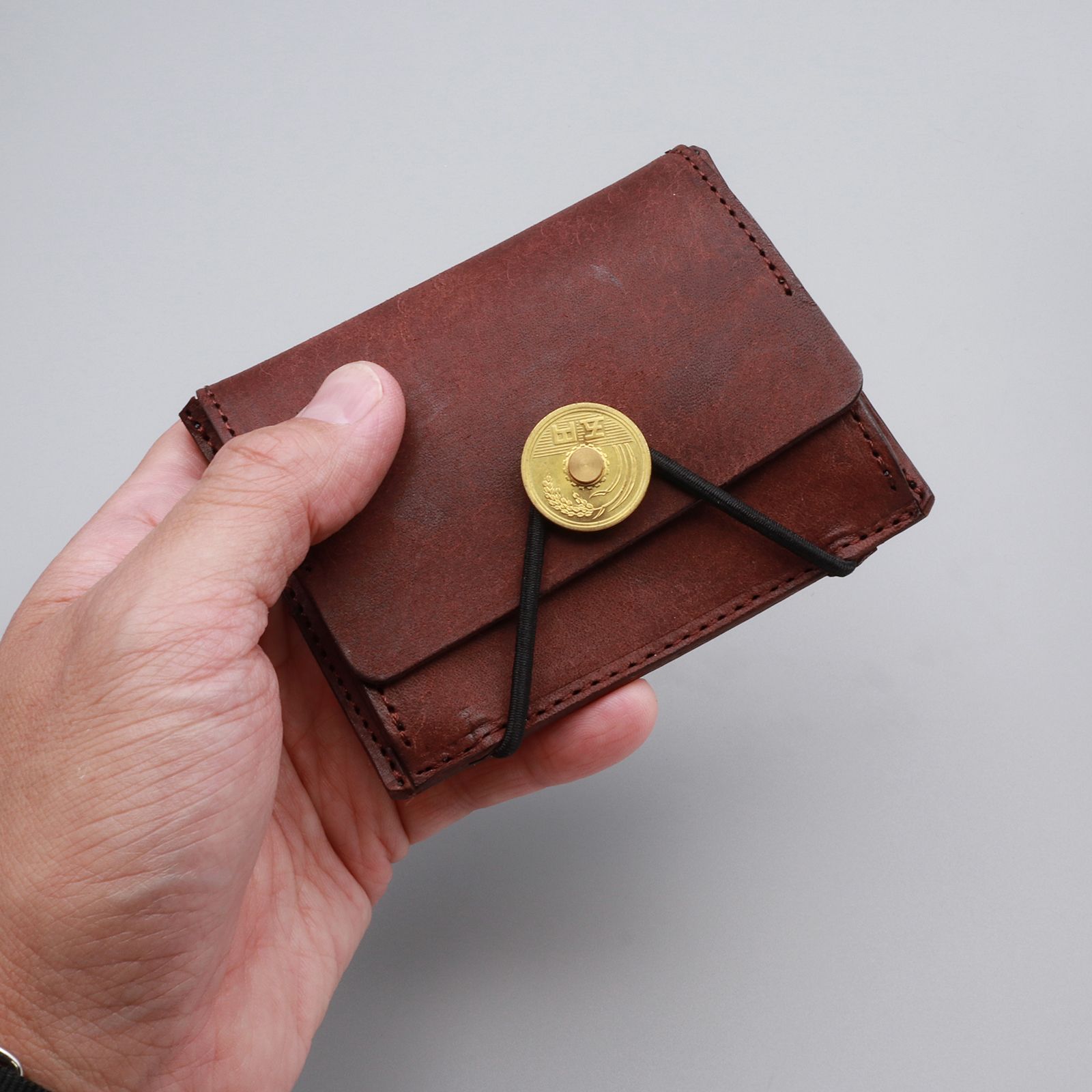 「5YEN COIN CASE/MONEY CLIP」ミニ財布 グレー