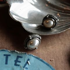 「パールオンオーバル」ピアス ヨーロッパ silver925
