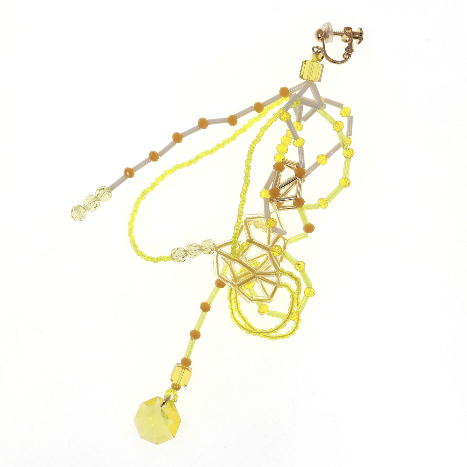 「Himmeli ドレス」イヤリング（片耳） イエロー【collection de couleurs de sachikoism】