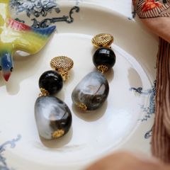 「マーブルぺブル」イヤリング
