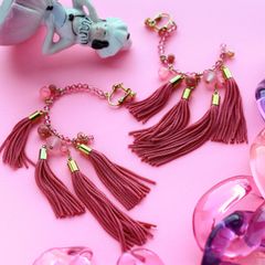 「SON フープ」イヤリング ピンク【collection de couleurs de sachikoism】