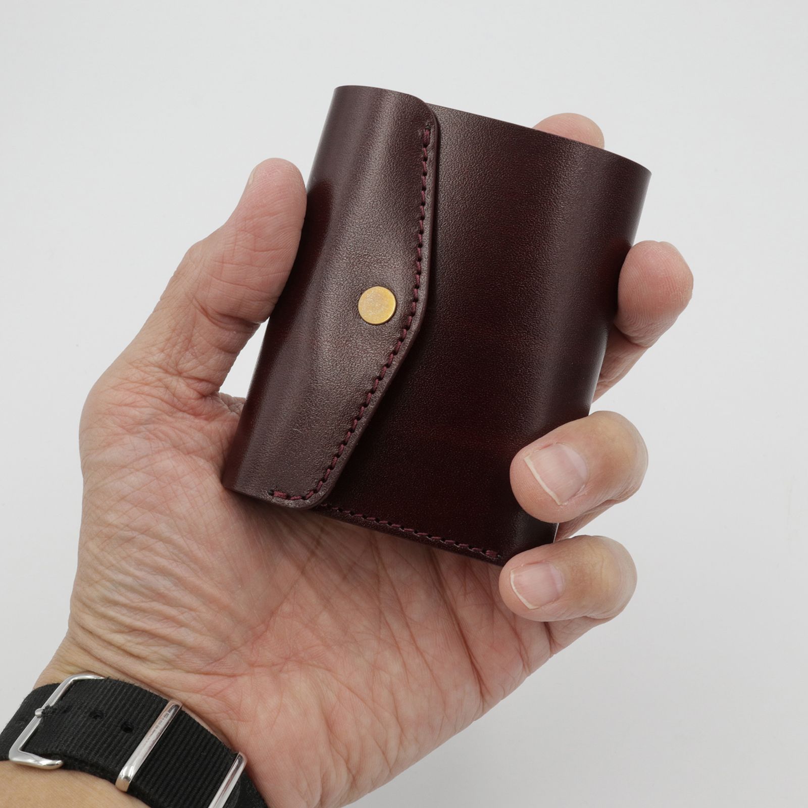 「三つ折りミニ財布PALUMO Rugato」wine