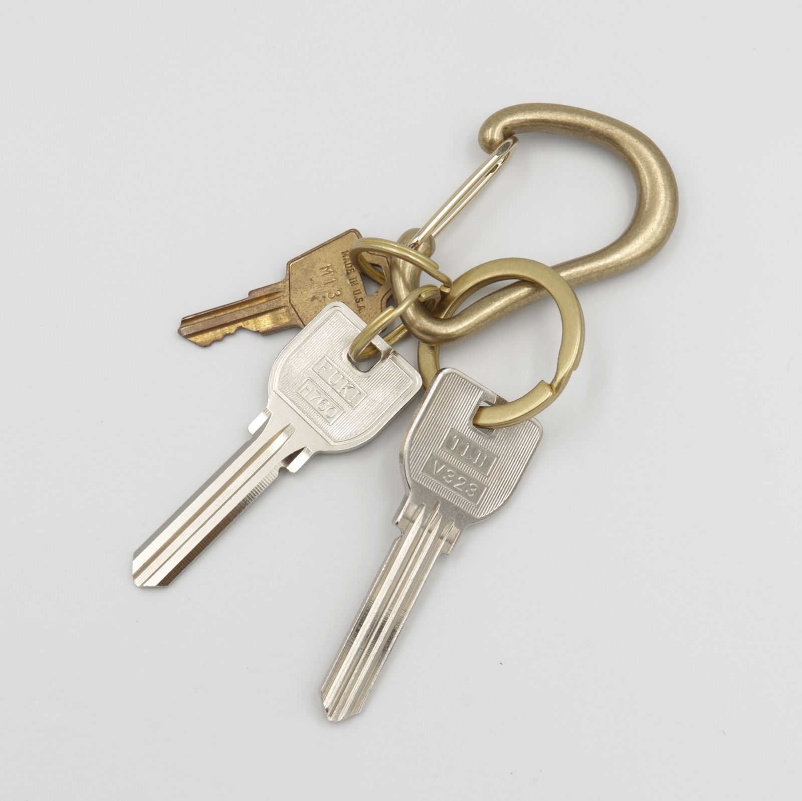 「BRASS KARABINER KEYRING」キーリング シルバー