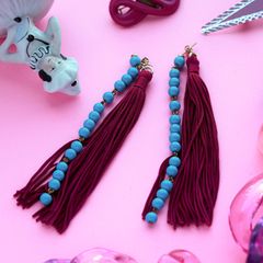 「TEO ビーズ連」ピアス ピンク【collection de couleurs de sachikoism】