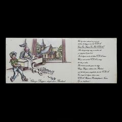 「C.D.A. Chrissie Dapper slaapt door Brabant」ヴィンテージステッカー ヨーロッパ