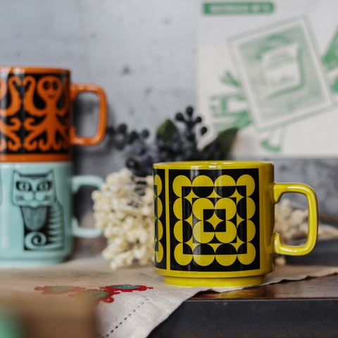 HORNSEA Mug "Squarcles Chartreuse" Magpie x HORNSEA