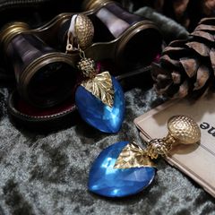 「トゥインクルレジンフルーツ(リフレクション」イヤリング ブルー
