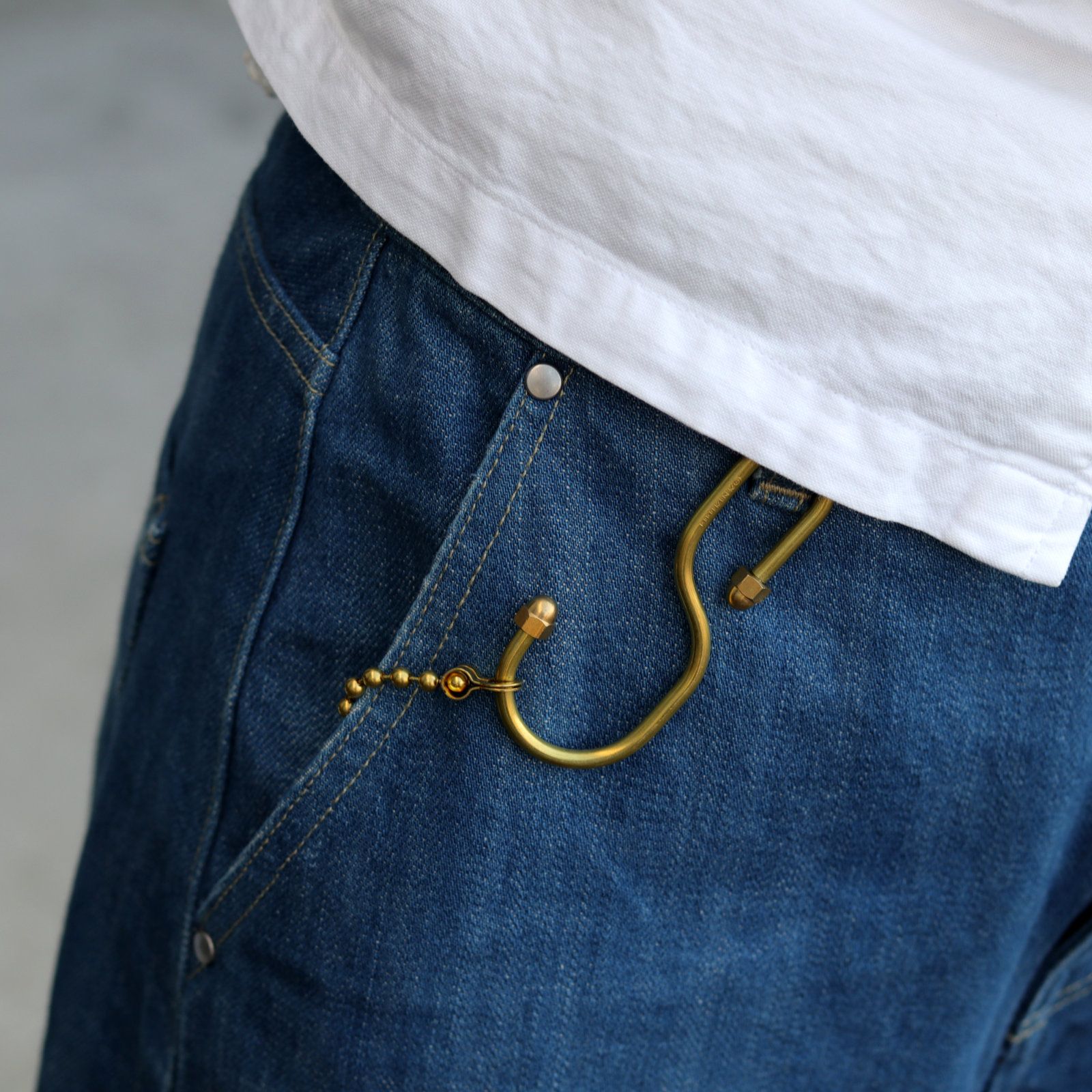 「CAPTAIN HOOK KEY RING」キーリング ナチュラルブラス