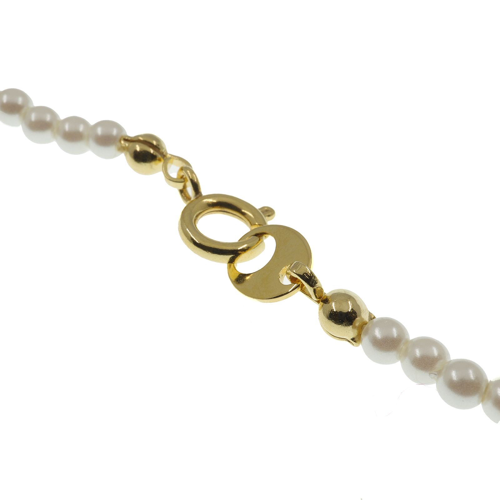 「pearl ball chain necklace」シルバー ネックレス