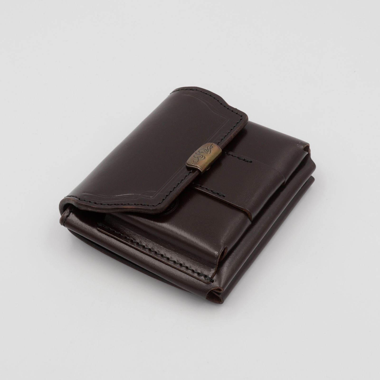 【Dual】ギャルソンコンパクトウォレット サドルプルアップ  チョコ