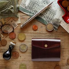 「三つ折りミニ財布PALUMO Rugato」wine