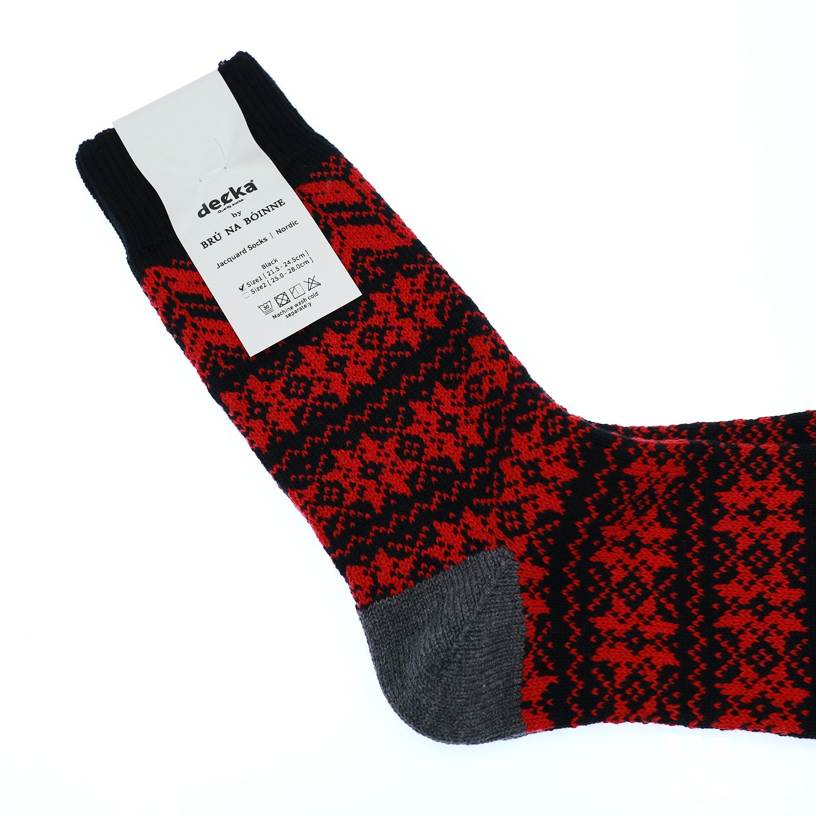 Jacquard Socks Nordic ブラック 靴下