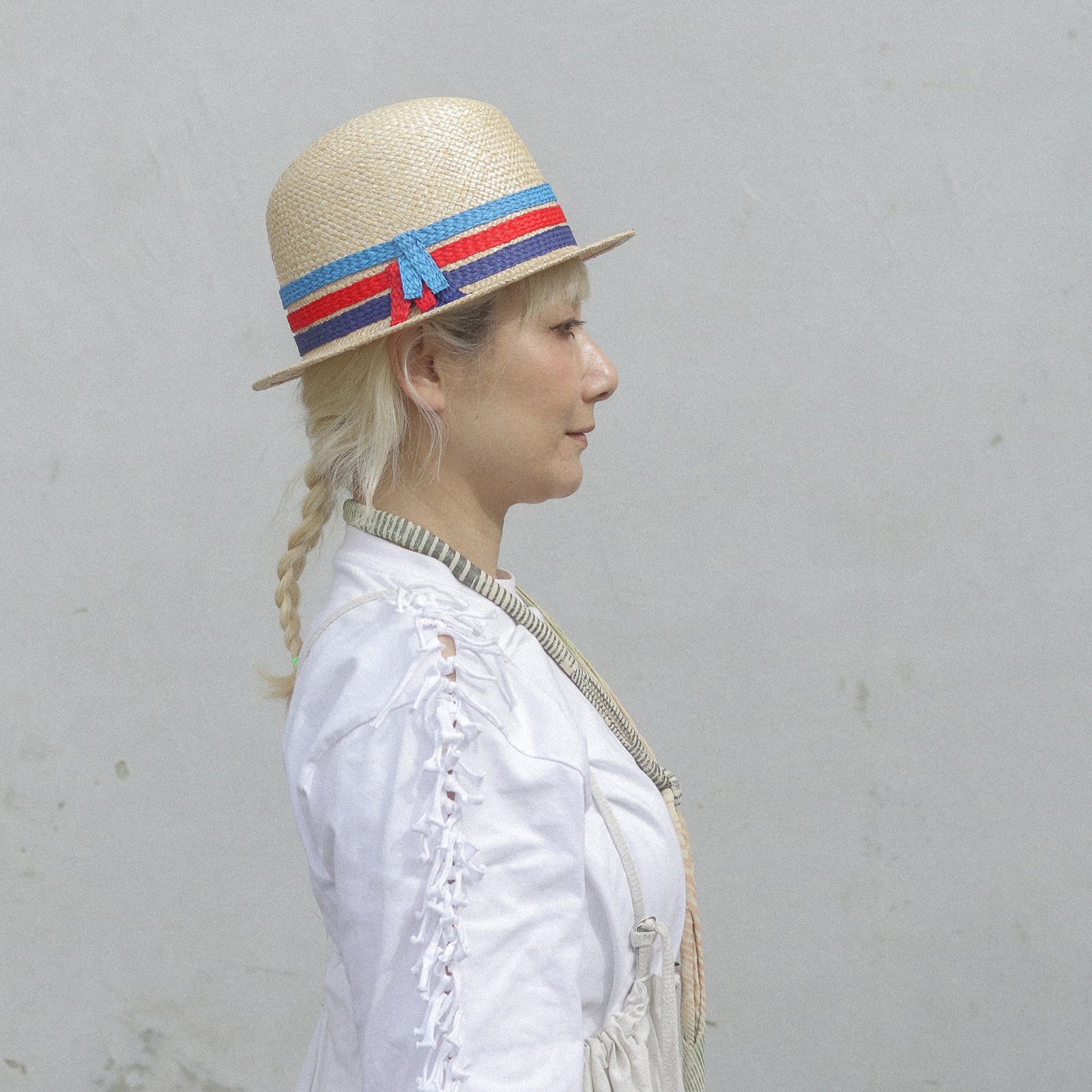 【送料無料対象外】マリンカラーストローハット ナチュラル