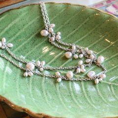 「鈴なりパールWチェーン」ネックレス ヨーロッパ 本真珠 silver925