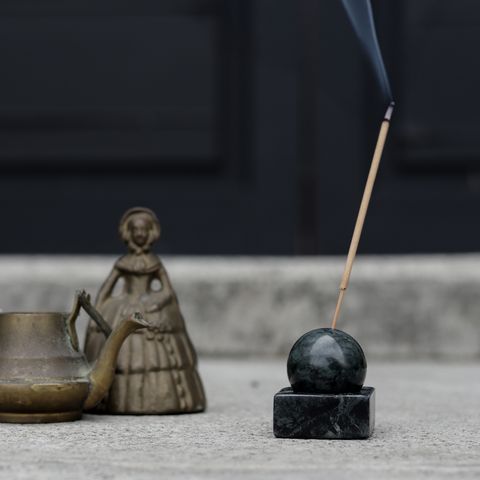 STONE INCENSE HOLDER Marble Green