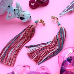 「Lustre」イヤリング ピンク【collection de couleurs de sachikoism】