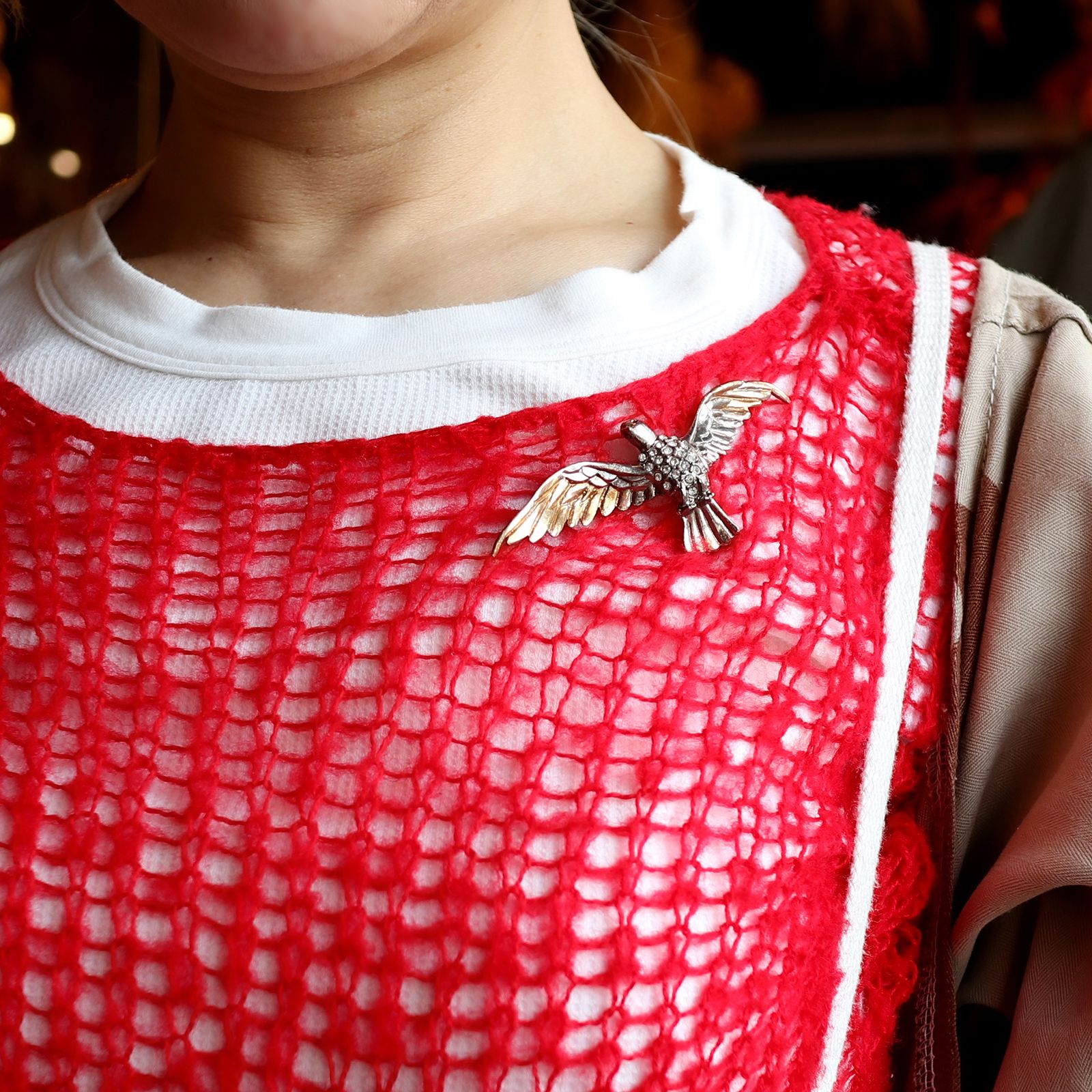 「クリスタルバード」ブローチ ヨーロッパ 1940-60s