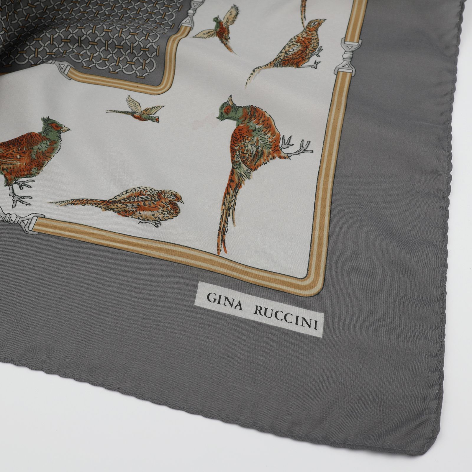 「フェザントライン」ヴィンテージスカーフ ヨーロッパ