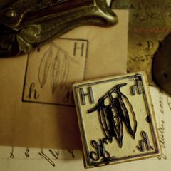 「アルファベットHインゲン」 ヴィンテージスタンプ フランス40s