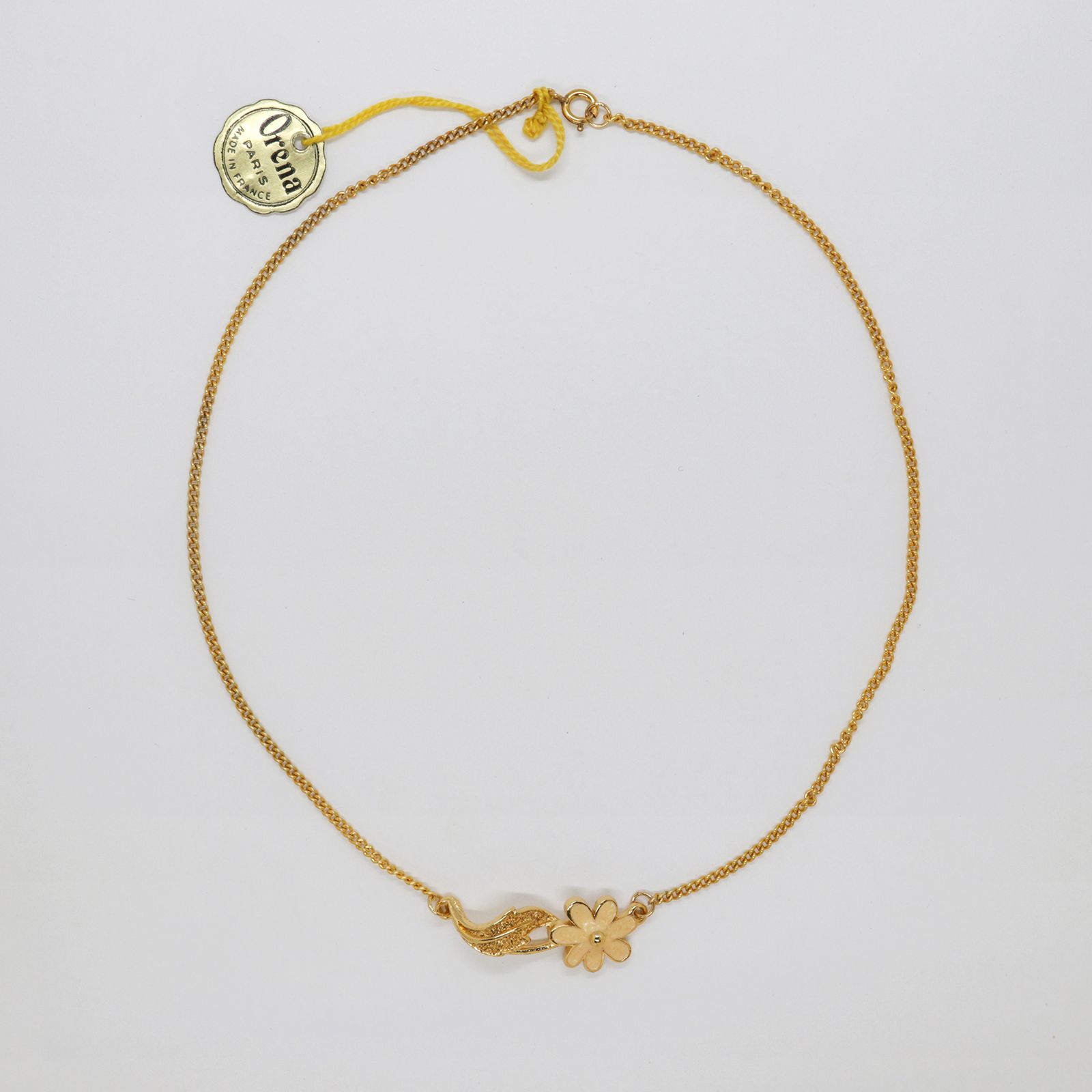 「クラシックデイジーwhite Orena paris」ネックレス フランス ORENA paris デッドストック
