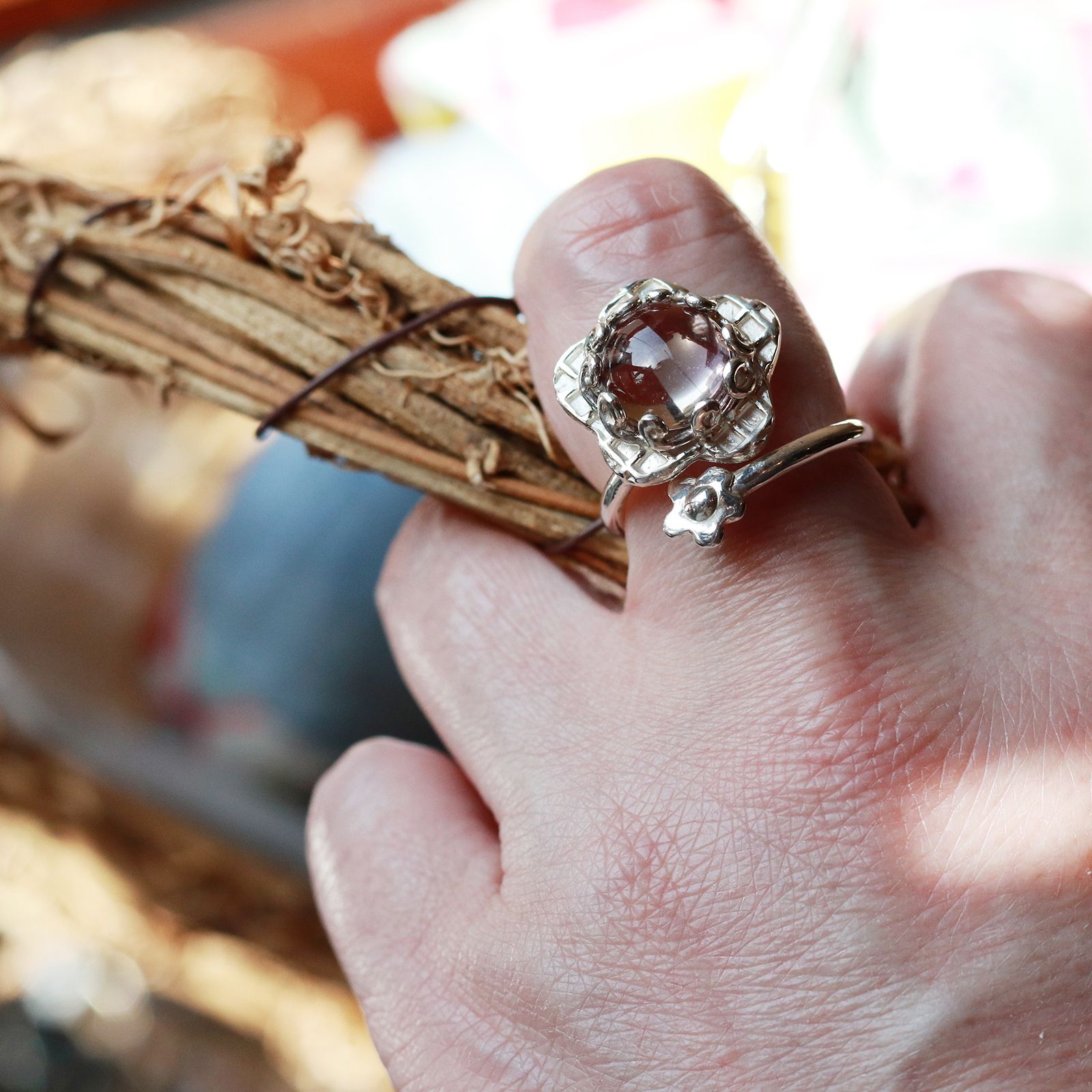 「SPIRAL FLOWER RING AMETRIN」リング