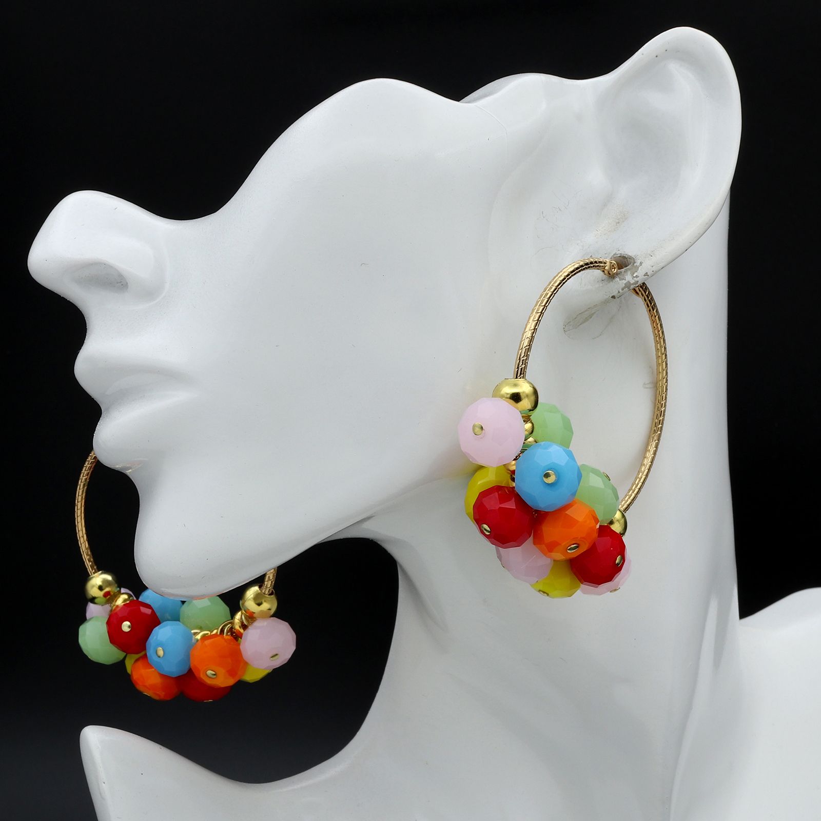 「グラスフルーツボンボンフープ」ピアス