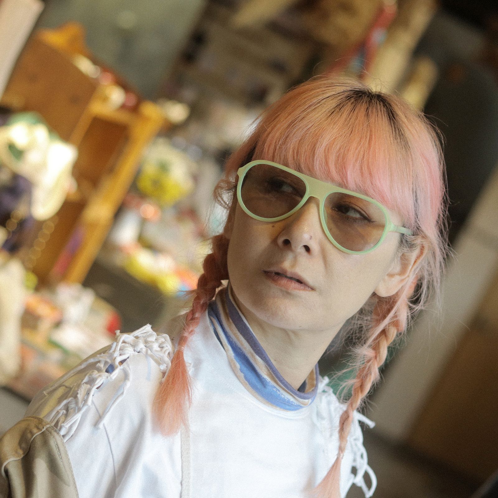 「Robyn」POLYFONIA STUDIO Session "Carole Baijings  Ciqi" Sunglasses Lime Haze x Light Gray Lens