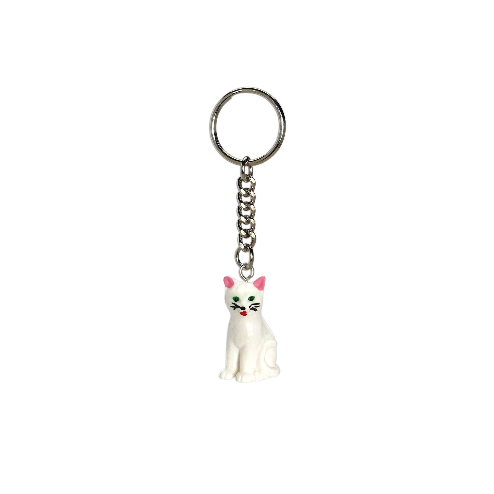 「ALFRED FISCHER KEY RING」sitting cat white ドイツ
