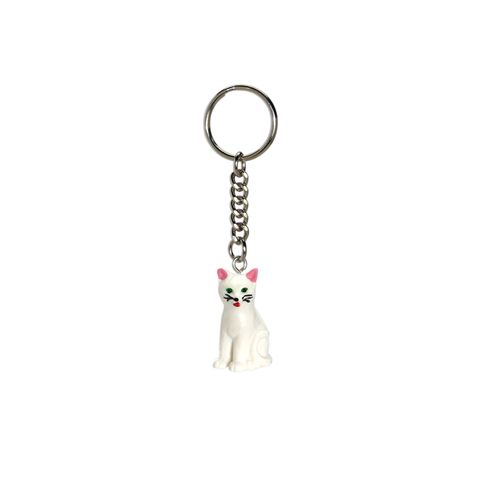 「ALFRED FISCHER KEY RING」sitting cat white ドイツ