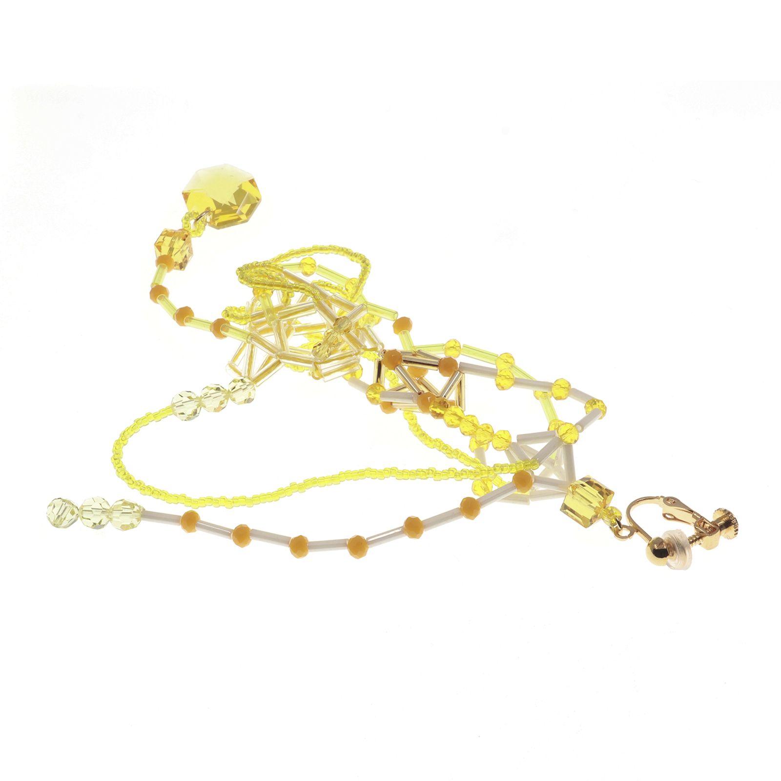 「Himmeli ドレス」イヤリング（片耳） イエロー【collection de couleurs de sachikoism】
