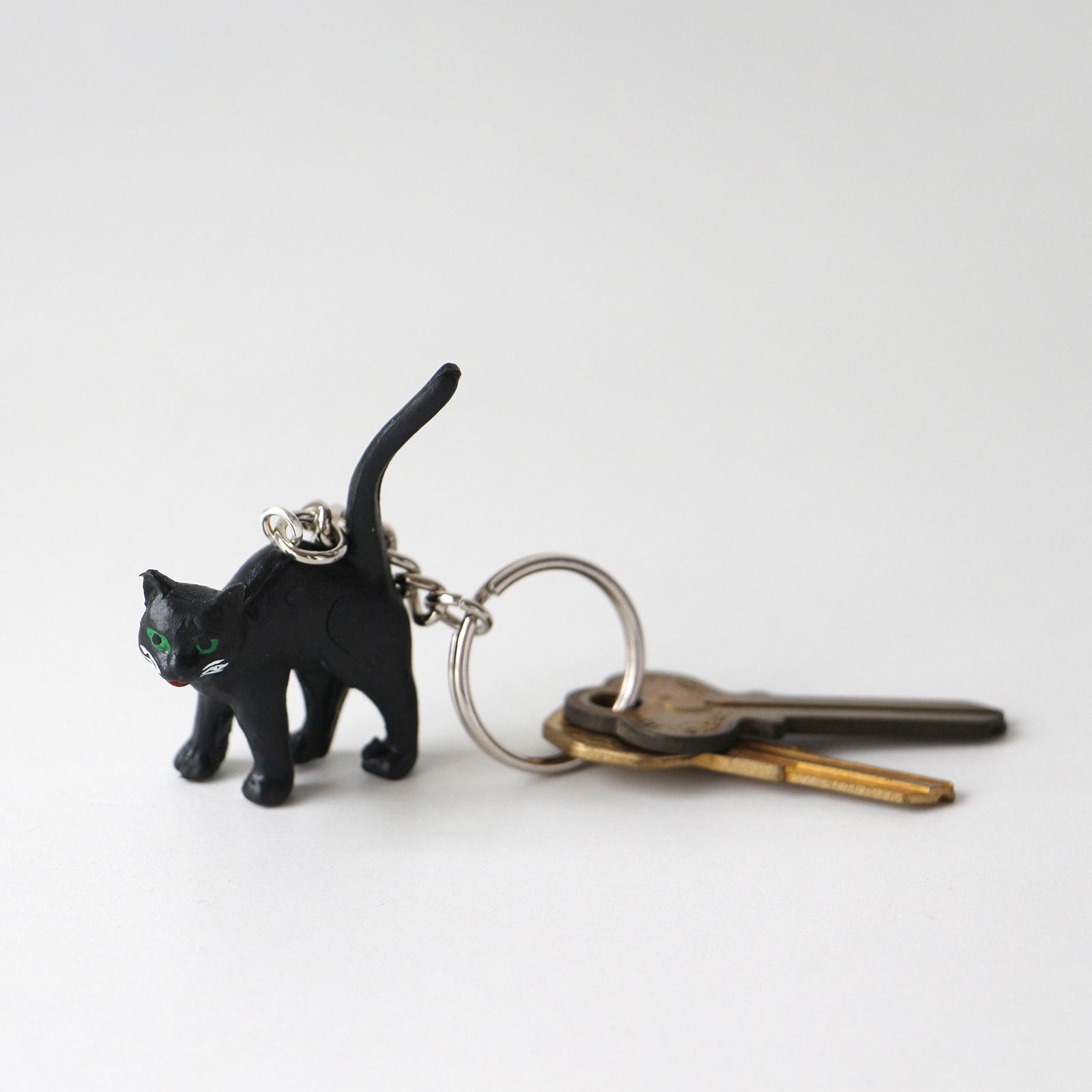 「ALFRED FISCHER KEY RING」cat black ドイツ