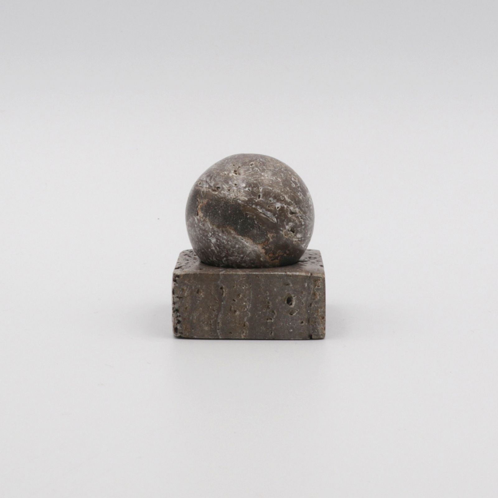 STONE INCENSE HOLDER Travertine Gray