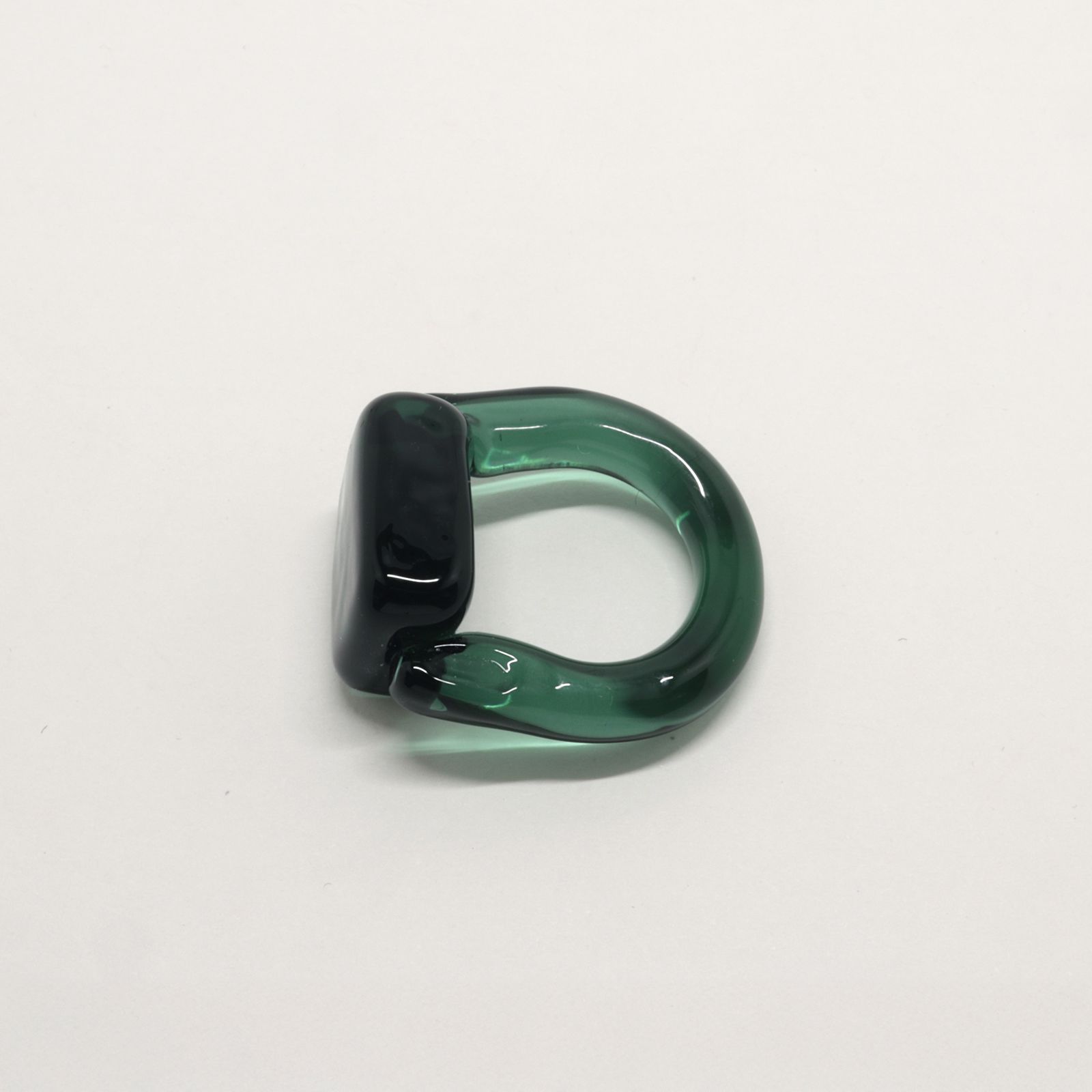 「Glass Square Ring」リング ティールグリーン